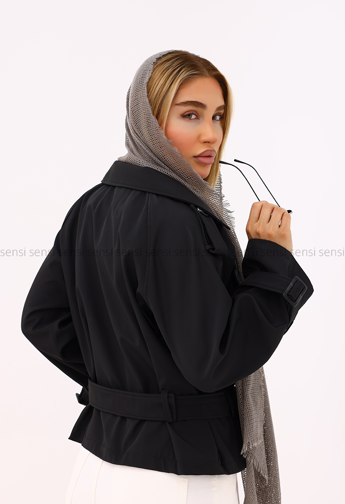 بارانی زنانه آستر دار یقه انگلیسی @کد1006633